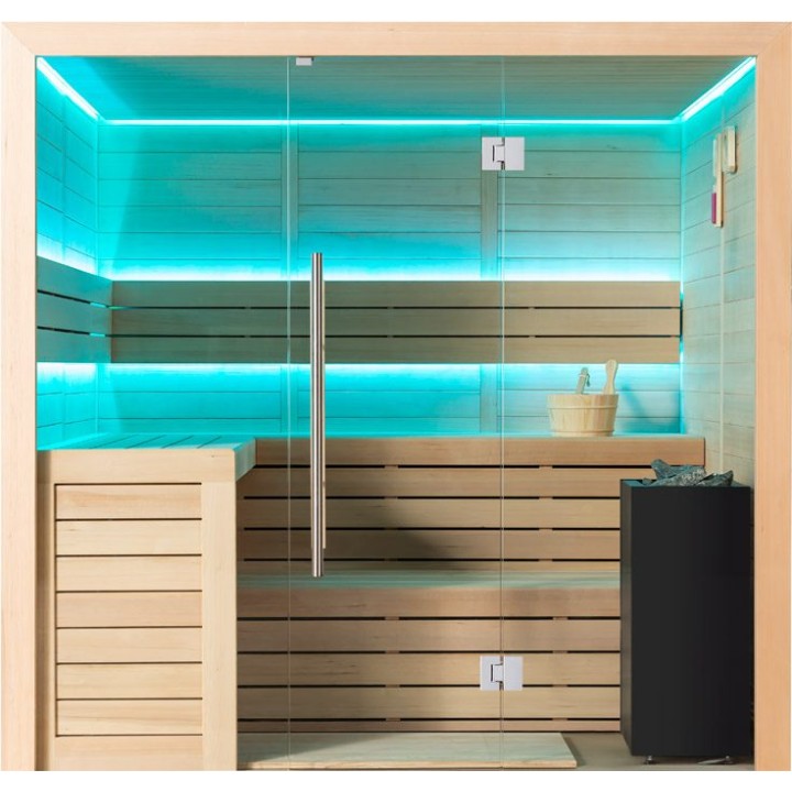 Finská sauna EAGO AWT E1612C hemlock 180×160 9 kW Cilindro