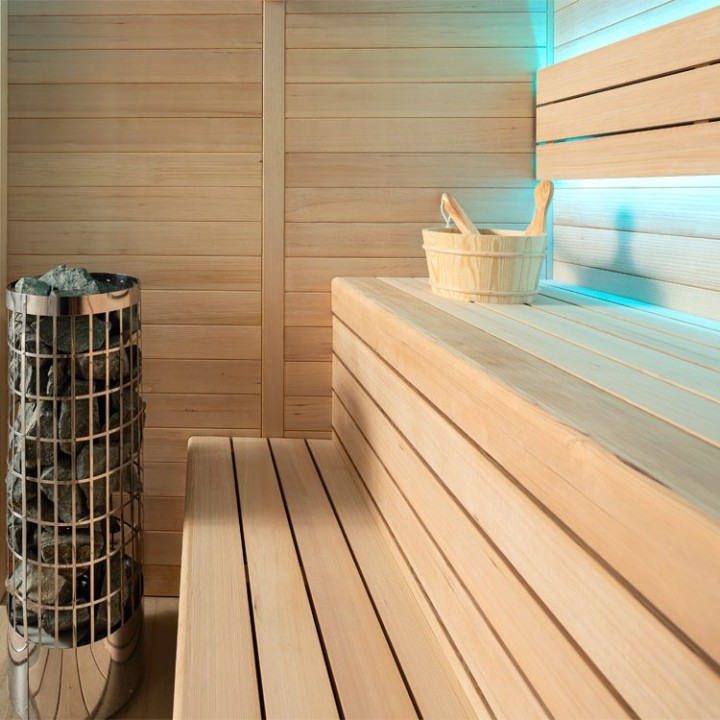 Finská sauna EAGO AWT E1614B hemlock 180×150 6,8 kW Cilindro