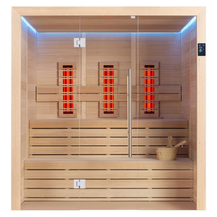 Finská sauna EAGO AWT E1614B-IR hemlock 180×150 bez kamen