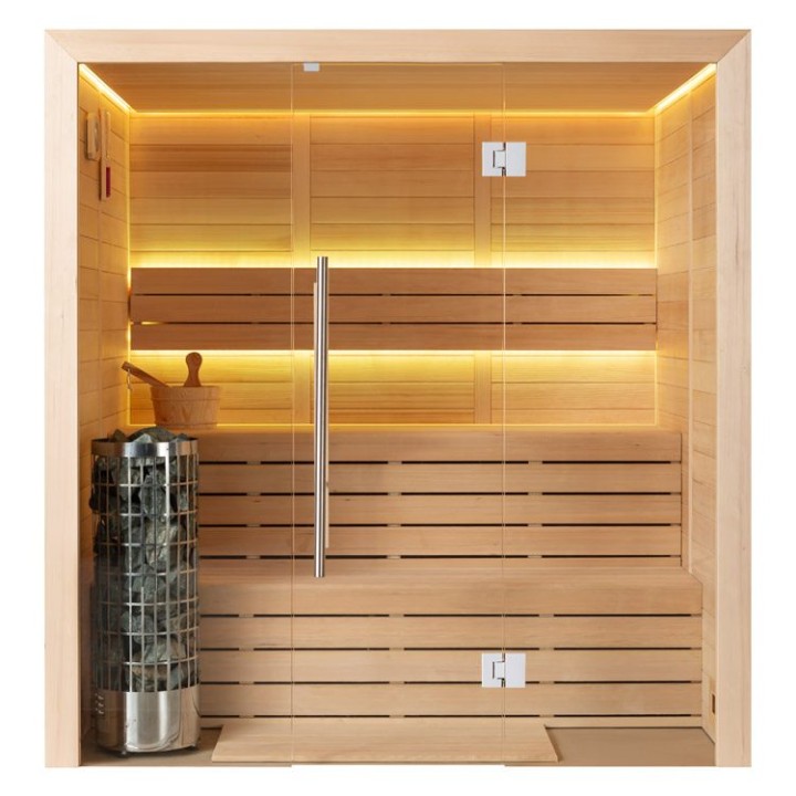 Finská sauna EAGO AWT E1614C hemlock 160×150 6,8 kW Cilindro