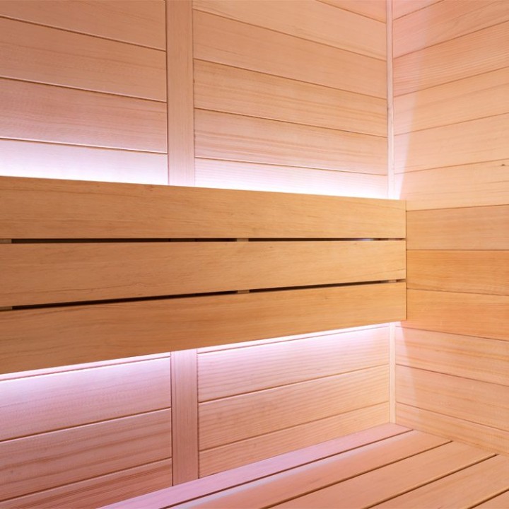 Finská sauna EAGO AWT E1614C hemlock 160×150 6,8 kW Cilindro