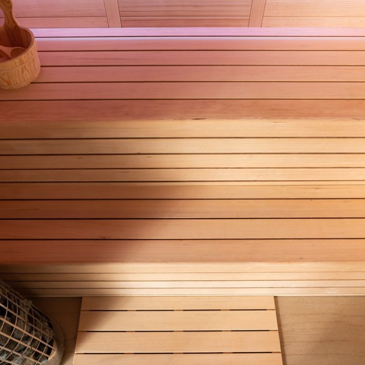 Finská sauna EAGO AWT E1614C hemlock 160×150 6 kW TheWall