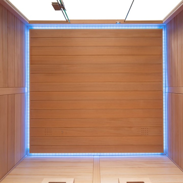 Finská sauna EAGO AWT E1614C-IR hemlock 160×150 bez kamen
