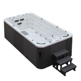 SWIM SPA - Venkovní vířivý bazének s protiproudem Pearl shadow/šedý kabinet 450x230x135 