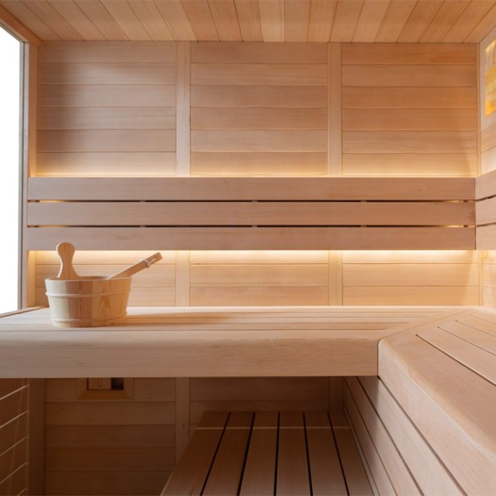 Finská sauna EAGO AWT E1622B hemlock 200×170 bez kamen