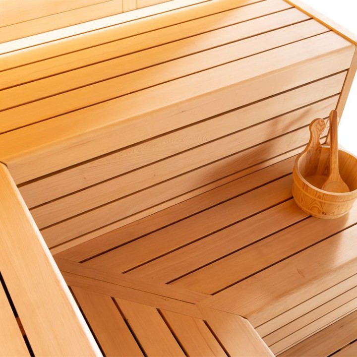 Finská sauna EAGO AWT E1623A hemlock 220×200 9 kW Cilindro