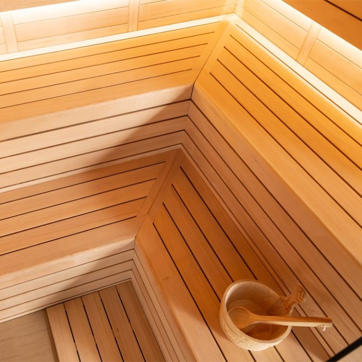 Finská sauna EAGO AWT E1623C hemlock 180×180 bez kamen