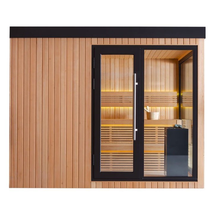 Zahradní sauna EAGO AWT Saunahaus THE CUBE X7-R za hemlock 300×635 12 