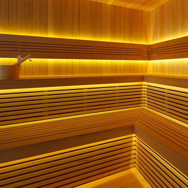 Zahradní sauna EAGO AWT Saunahaus THE CUBE X7-R za hemlock 300×635 bez