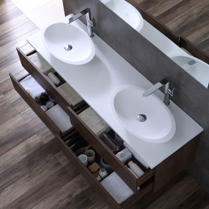 Koupelnový nábytek – set StoneArt Brugge BU-1601pro-3 tmavě šedý 160×5