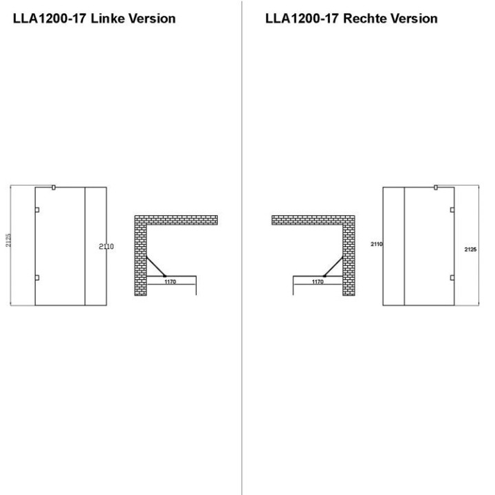 Walk-in sprchová zástěna EAGO AWT LW1200 120×210
