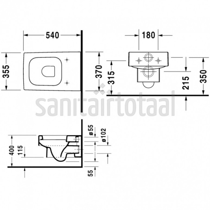 Závěsné keramické WC - toaleta - záchod Duravit Vero 911010420