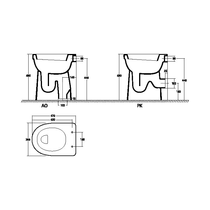 Stojící keramické WC - toaleta - záchod Sphinx 300 Comfort 47x35,5x49cm 911010476