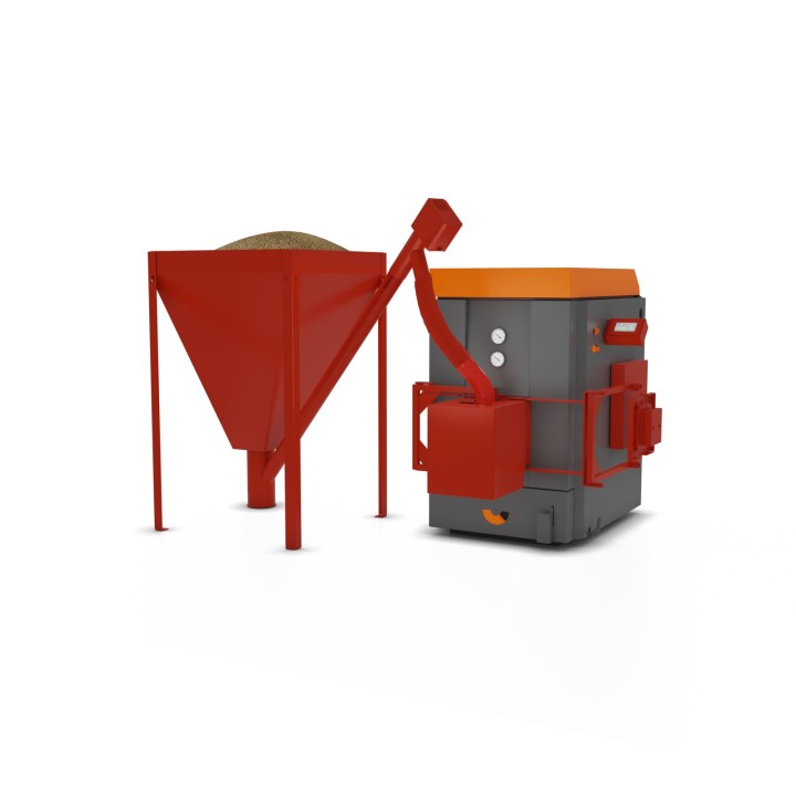 OPOP Přestavbový set H4EKO 17 PELLET pro kotle H416 EKO-U / H412 EKO-U (hořák 15 kW, jednotka V12, podavač 2 m, násypka 220 …