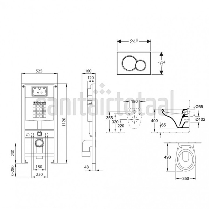 WC - toaletní - záchodový set Villeroy en Boch Omnia Compact 911010867