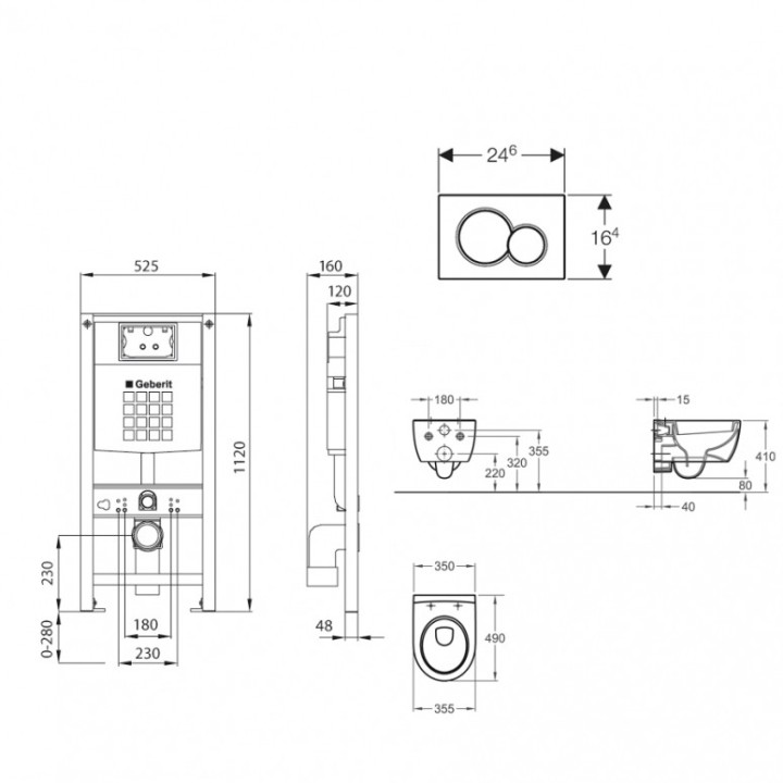 WC - toaletní - záchodový set Duravit Vero 911011037