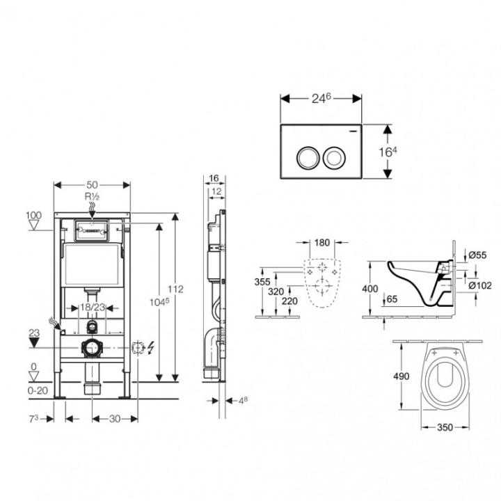 WC - toaletní - záchodový set Villeroy en Boch Omnia Compact 911011054
