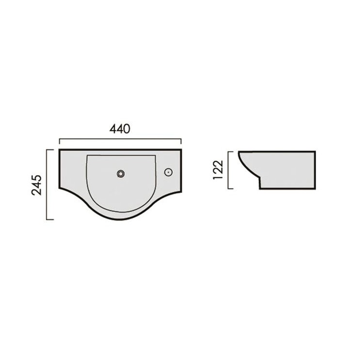 Keramické umyvadlo Mocoori K110-1090 44x24,5x12,2cm