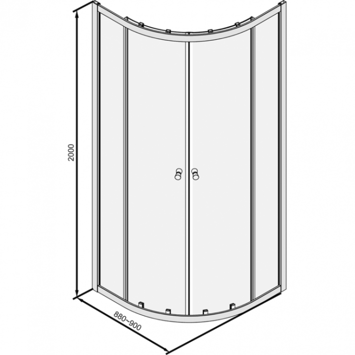 Sprchový kout Mocoori 90x90x200cm 