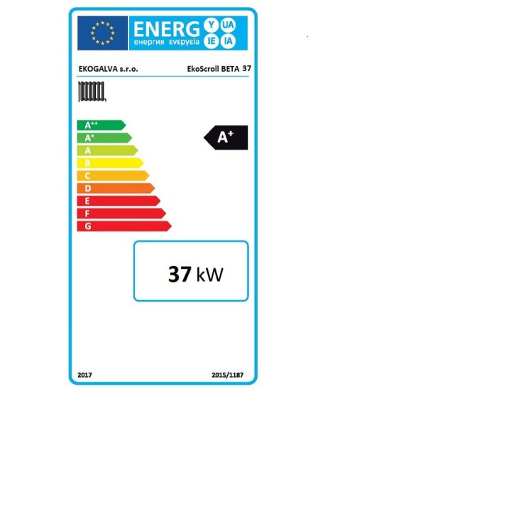 EKOSCROLL BETA 37 – automatický kotel na pelety 37 kW