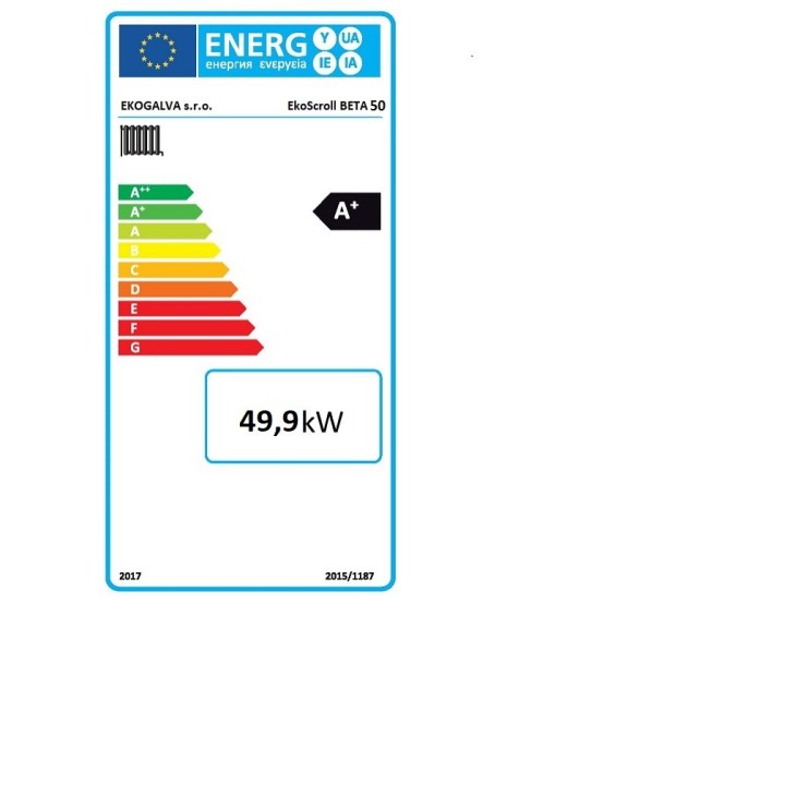 EKOSCROLL BETA 50 – automatický kotel na pelety 49 kW