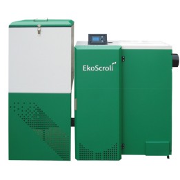 EKOSCROLL ALFA 28 s předním umístěním zásobníku – automatický kotel na uhlí a pelety 28 kW