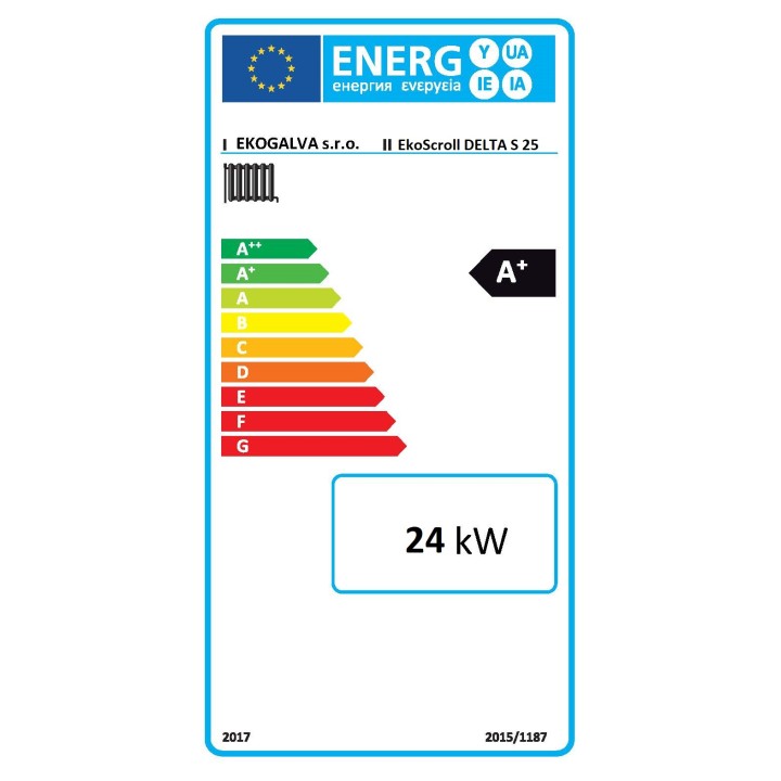 EKOSCROLL DELTA S 25 – kotel na dřevo 24kW