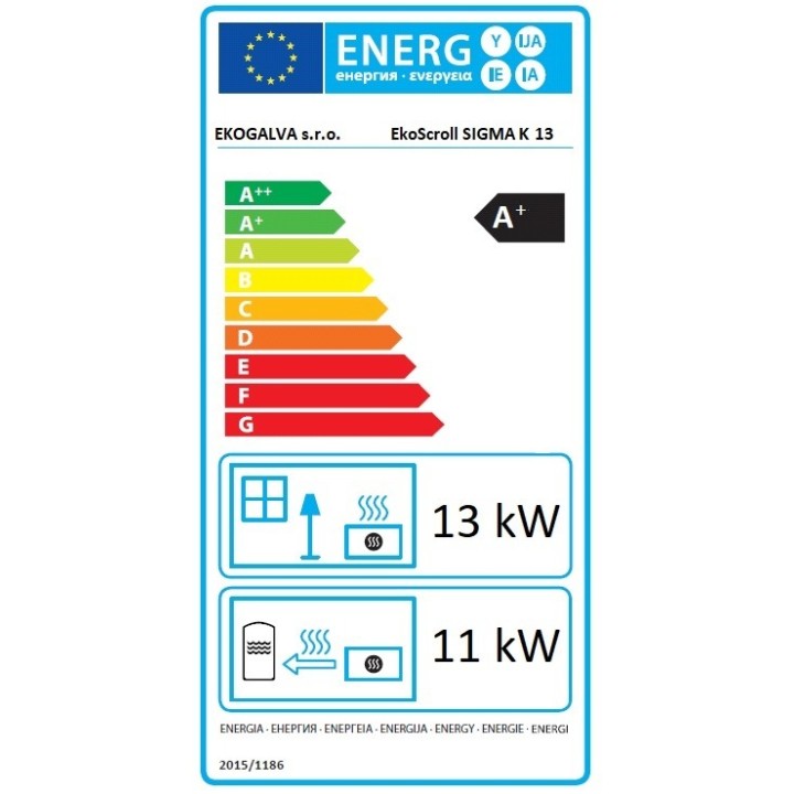 EKOSCROLL SIGMA PRESTIGE 13 hnědá – krbová kamna na pelety s výměníkem 13 kW