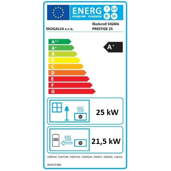 EKOSCROLL SIGMA PRESTIGE 25 hnědá – krbová kamna na pelety s výměníkem 25 kW