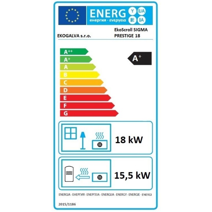 EKOSCROLL SIGMA PRESTIGE 18 šedá – krbová kamna na pelety s výměníkem 18 kW