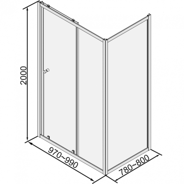 Sprchový kout Mocoori 90x80x200cm 