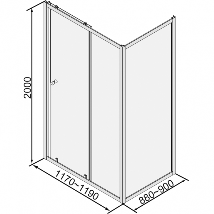 Sprchový kout Mocoori 100x90x200cm 