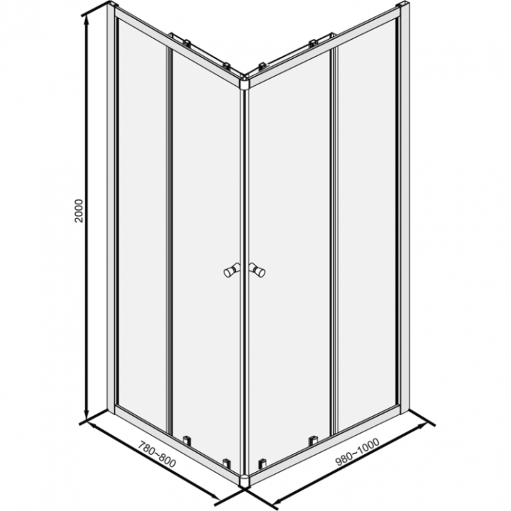 Sprchový kout Mocoori 90x90x200cm 