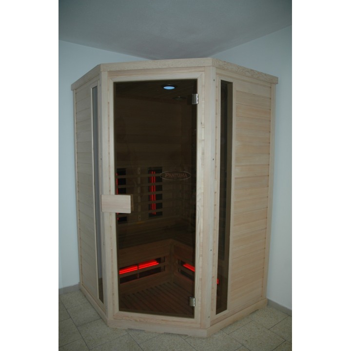 Infračervená sauna EXCLUSIVE THREE B / červený cedr 130x130x200cm pro 3 osoby