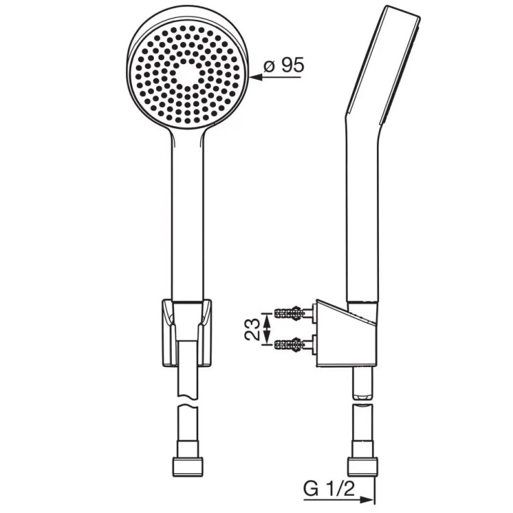 Hansa Polo - Set sprchové hlavice, držáku a hadice, chrom 44680113