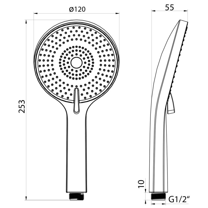 Sapho - Sprchová hlavice, 5 režimů, matná měď SK879PG