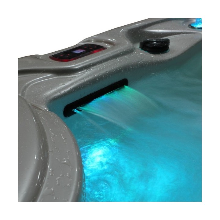Venkovní vířivá vana EO-SPA WhitePearlescent / hnědá Premium IN-594 215x215x95cm