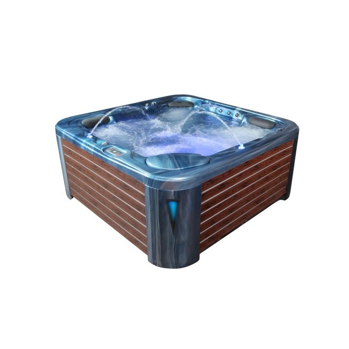 Venkovní vířivá vana EO-SPA WhitePearlescent / hnědá Premium IN-594 215x215x95cm