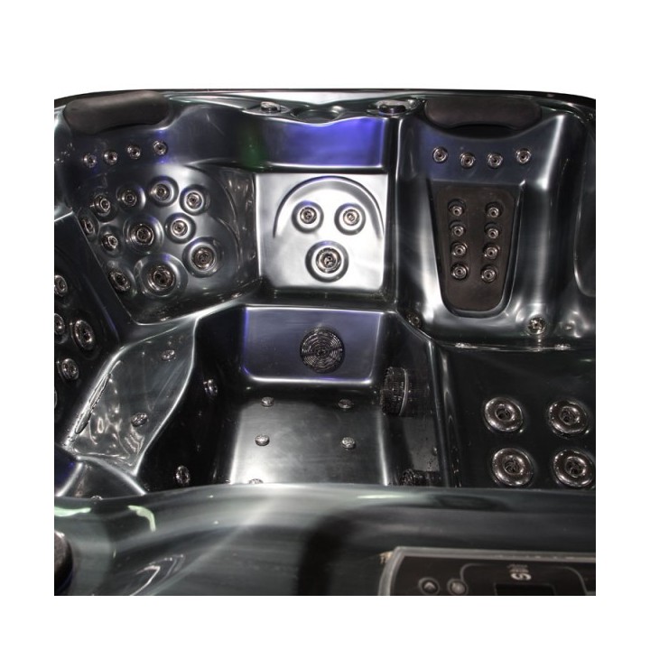 Venkovní vířivá vana EO-SPA OysterOpal / šedá Premium IN-594 215x215x95cm