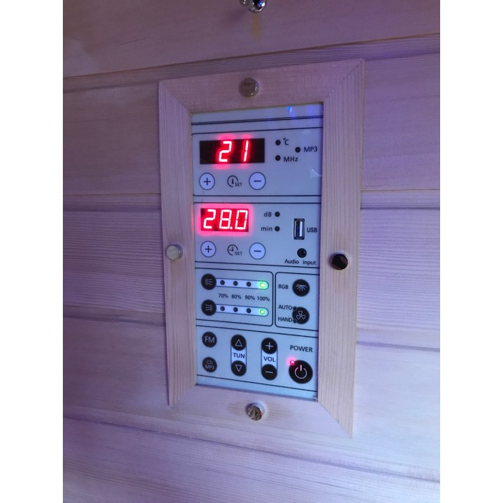 Infračervená sauna ELITE THREE / červený cedr 130x100x200cm pro 2 osoby