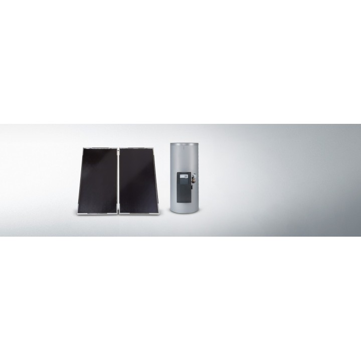 Viessmann Vitosol 100-FM, solární sestava pro ohřev pitné vody, s Vitosolic 100, bílý zásobník 190 l